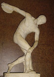 Townley Discobolus at the British Museum, photo by Valerio Perticone, 20 Aug 2005, from Wikipedia article