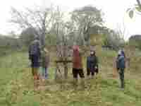 Pruning apples at Cotesbach on a gloomy autumn day 